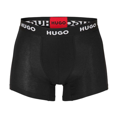 Black - Front - Hugo Mens Snug Fit Boxer Shorts (Pack of 3)