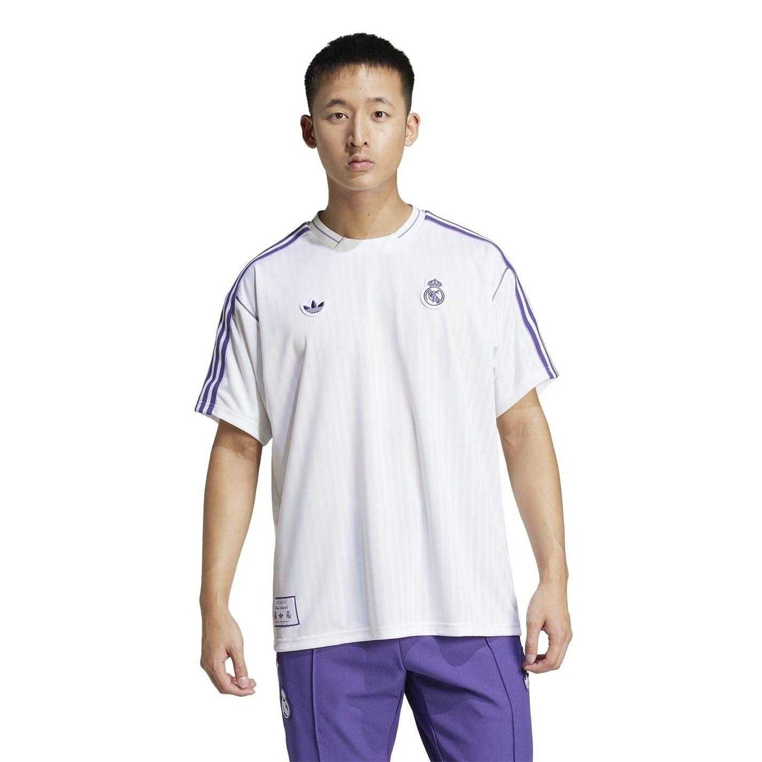 White - Side - Adidas Mens Icon Real Madrid CF T-Shirt