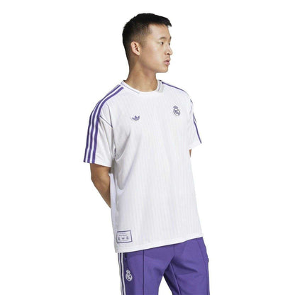 White - Pack Shot - Adidas Mens Icon Real Madrid CF T-Shirt