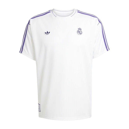 White - Front - Adidas Mens Icon Real Madrid CF T-Shirt