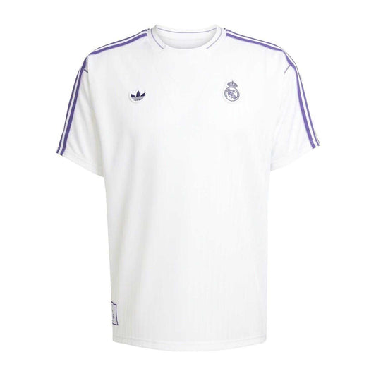 White - Front - Adidas Mens Icon Real Madrid CF T-Shirt