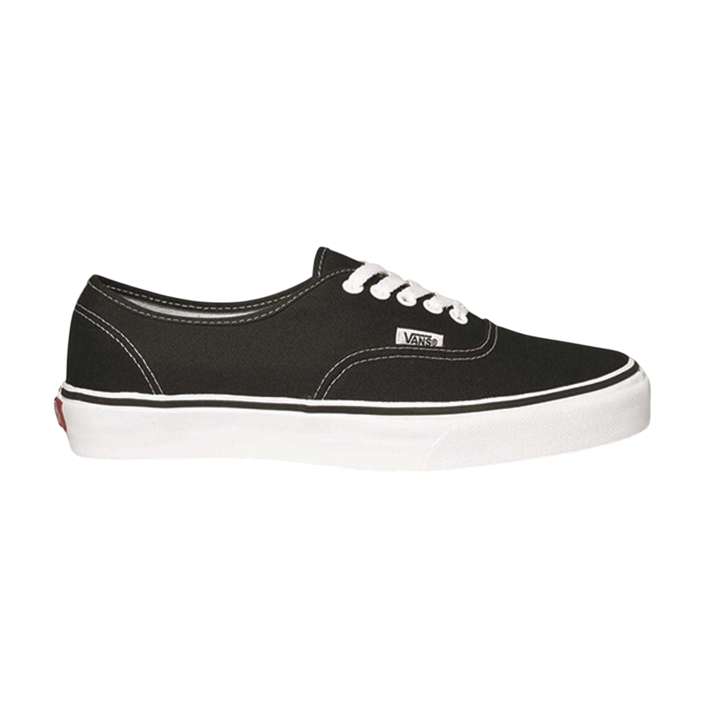 Black-White - Front - Vans Womens-Ladies Authentic Canvas Trainers