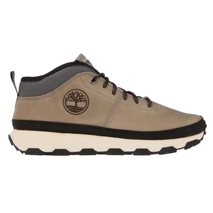 Taupe - Side - Timberland Mens Winsor Trail Leather Mid Cut Trainers
