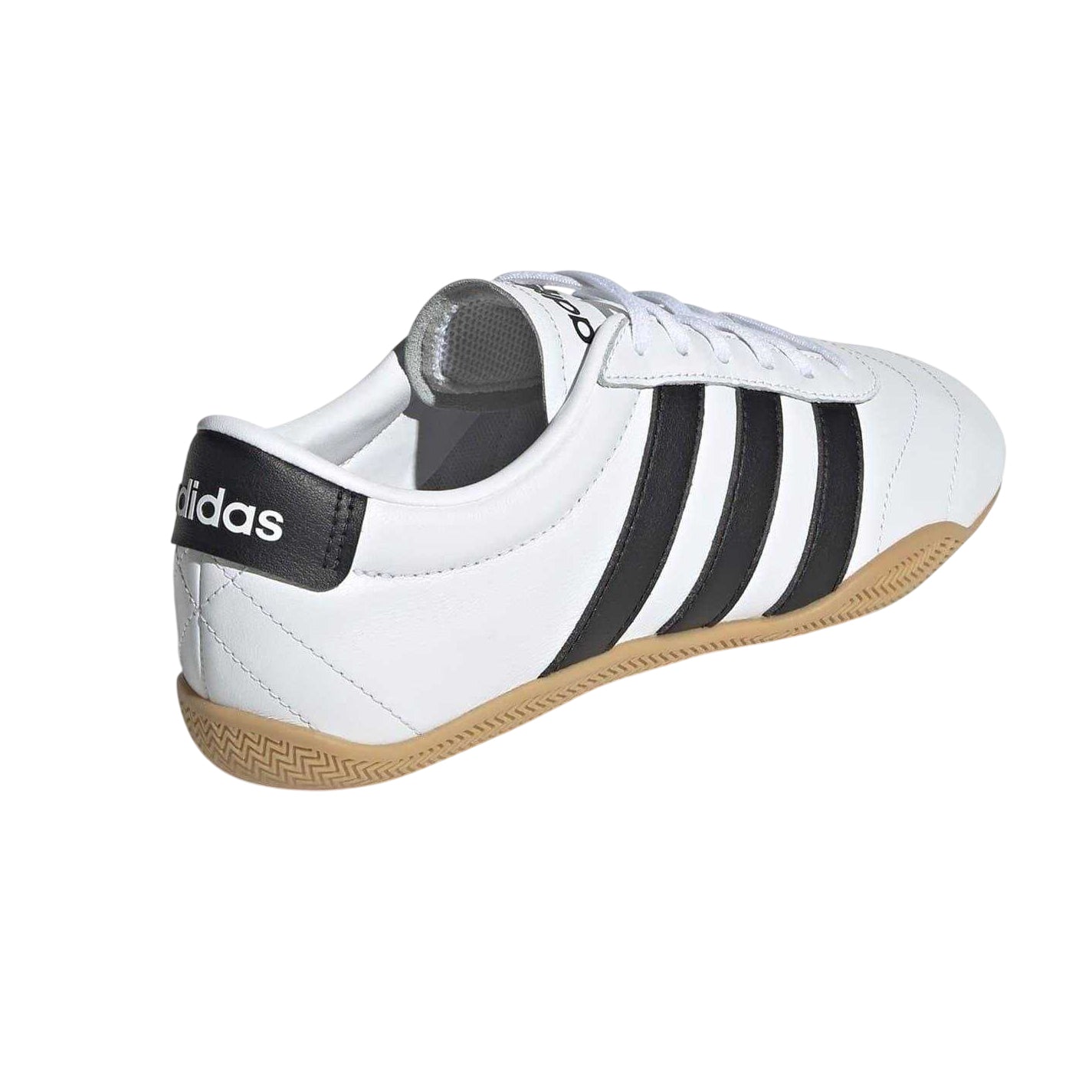 White-Black-Gum - Back - Adidas Womens-Ladies Grand Court Lo Leather Court Shoes