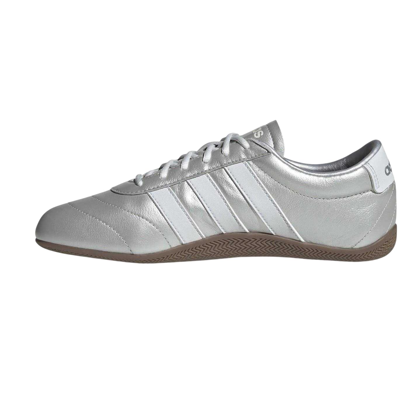 Silver-White - Back - Adidas Womens-Ladies Grand Court Lo Leather Court Shoes