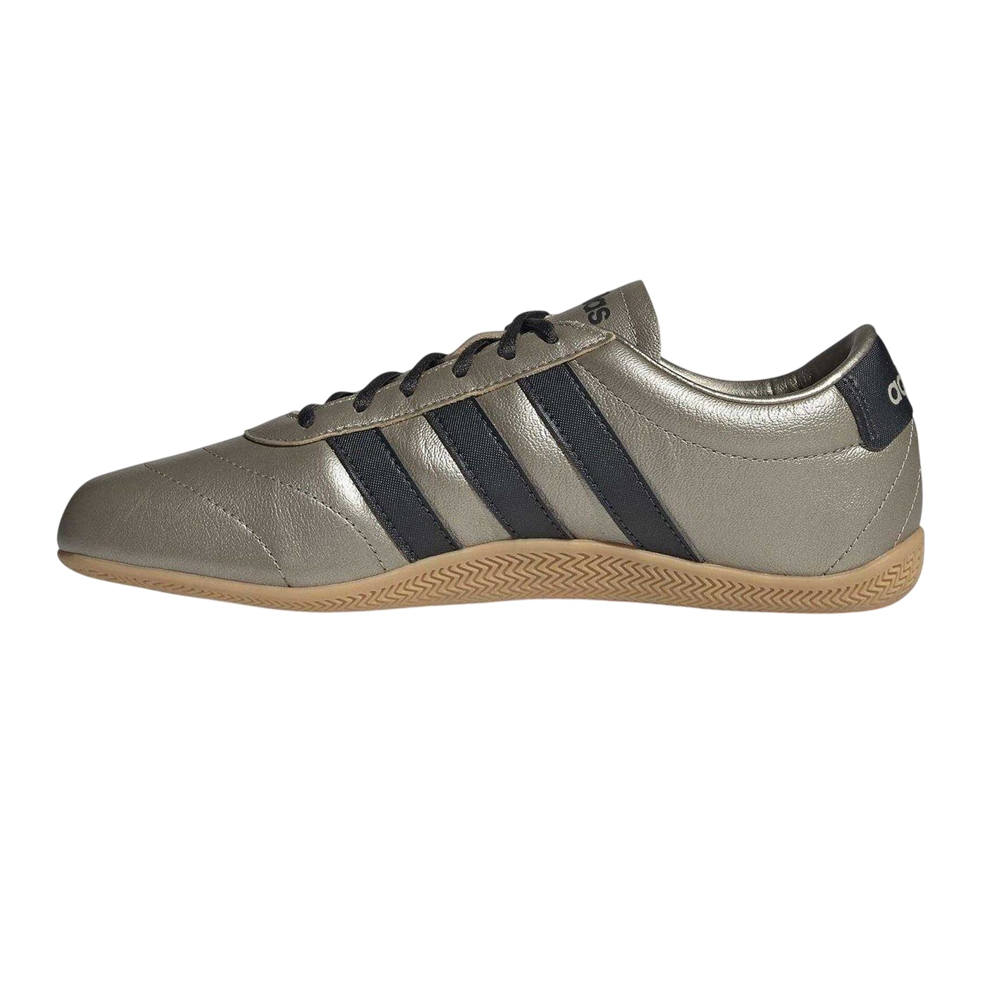 Metallic-Carbon-Gum - Side - Adidas Womens-Ladies Grand Court Lo Leather Court Shoes