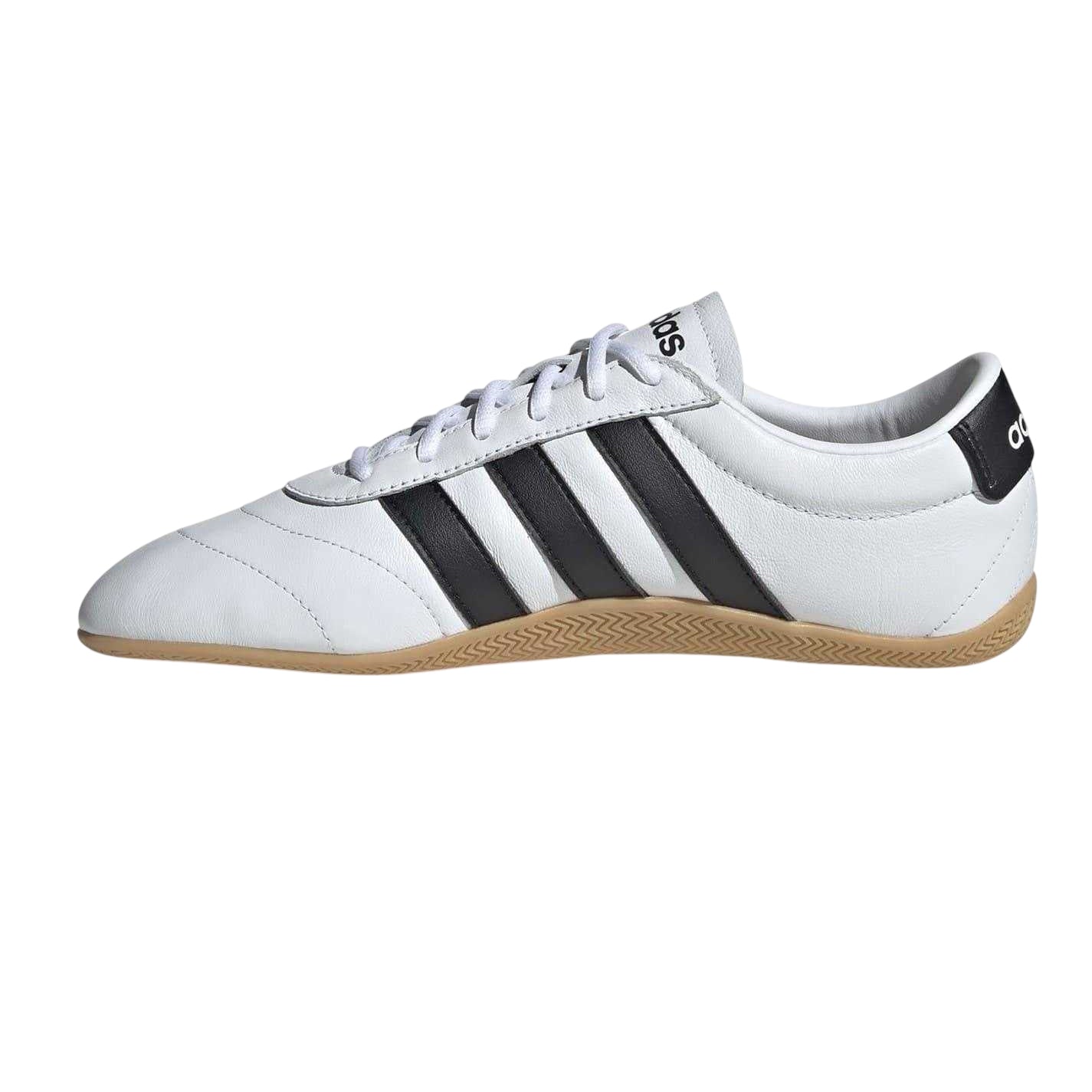 White-Black-Gum - Side - Adidas Womens-Ladies Grand Court Lo Leather Court Shoes