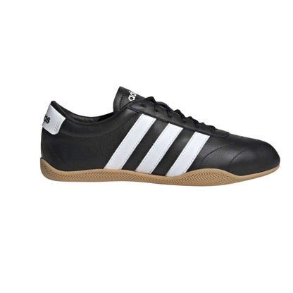 Black-White-Gum - Front - Adidas Womens-Ladies Grand Court Lo Leather Court Shoes