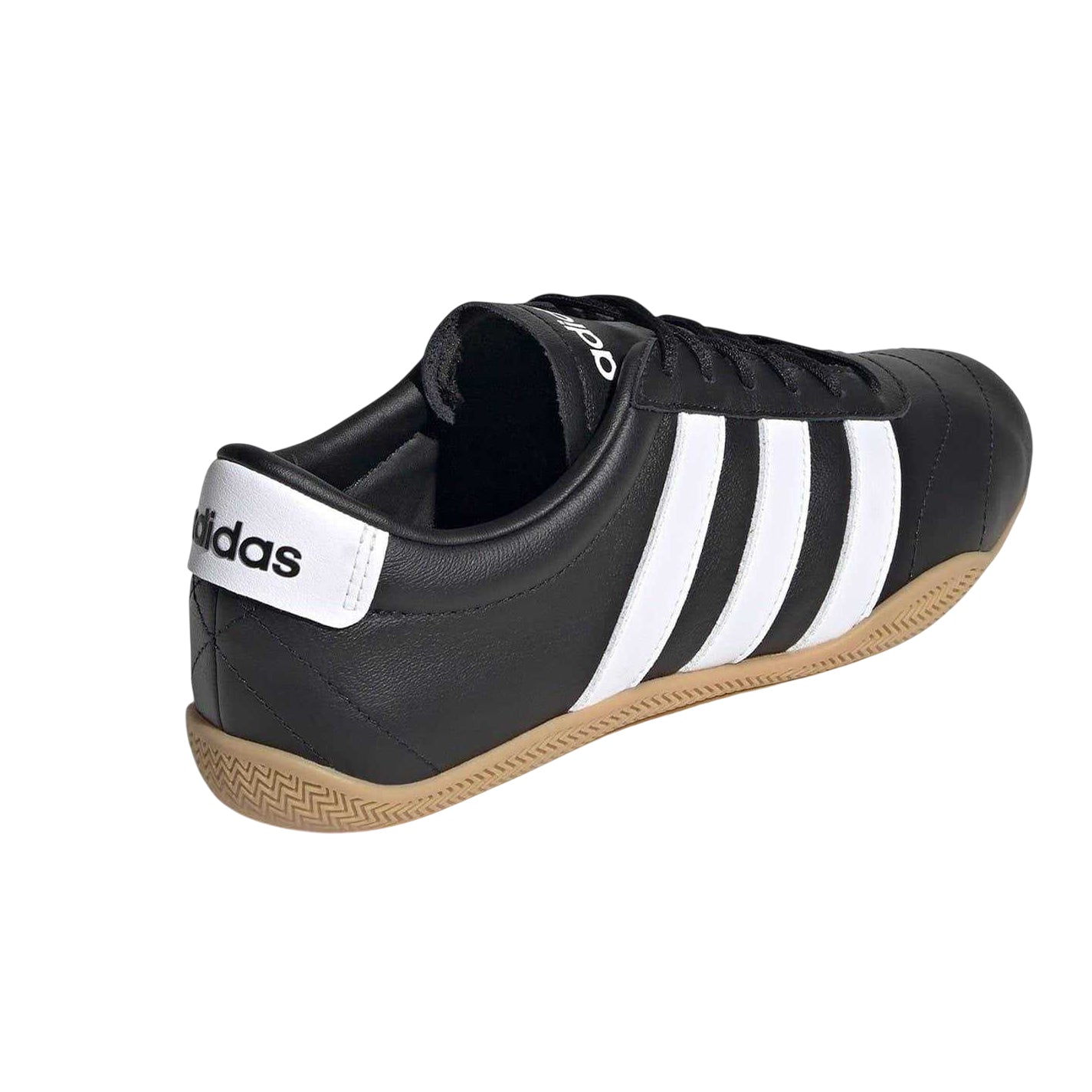 Black-White-Gum - Back - Adidas Womens-Ladies Grand Court Lo Leather Court Shoes