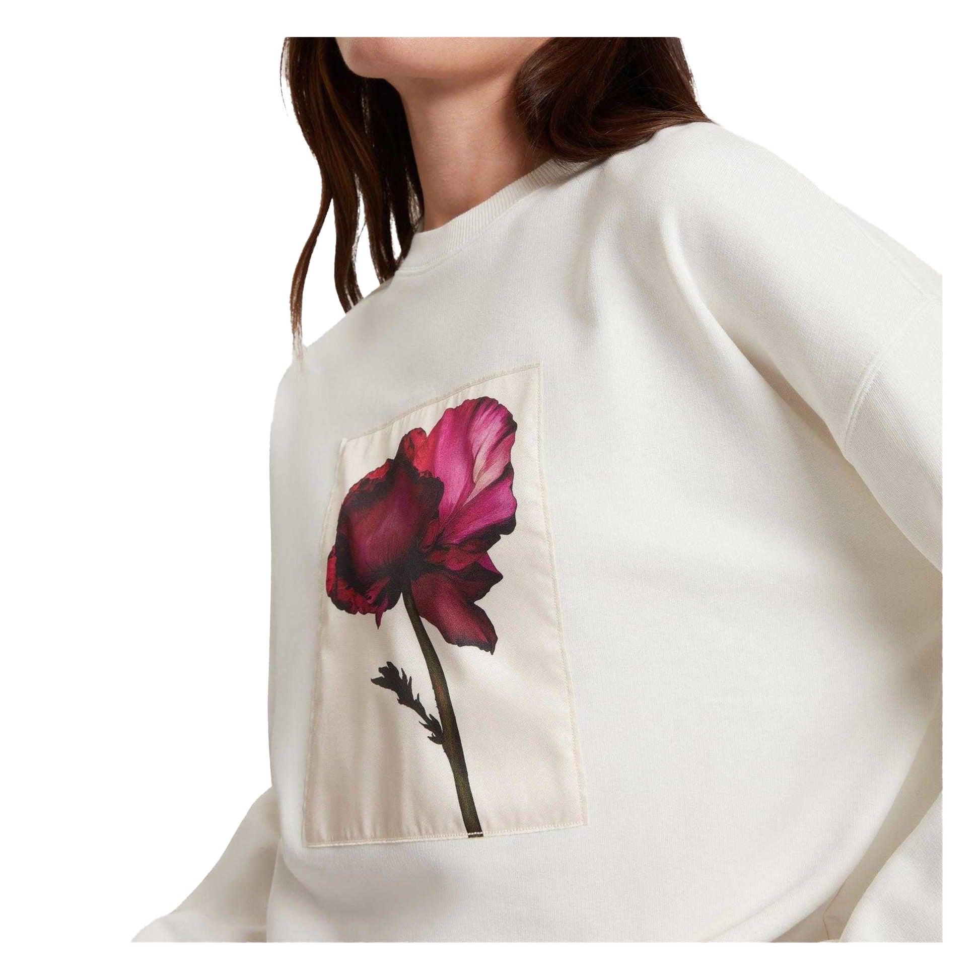 Ivory - Side - Ted Baker Womens-Ladies Floral Appliqué Patch Jumper