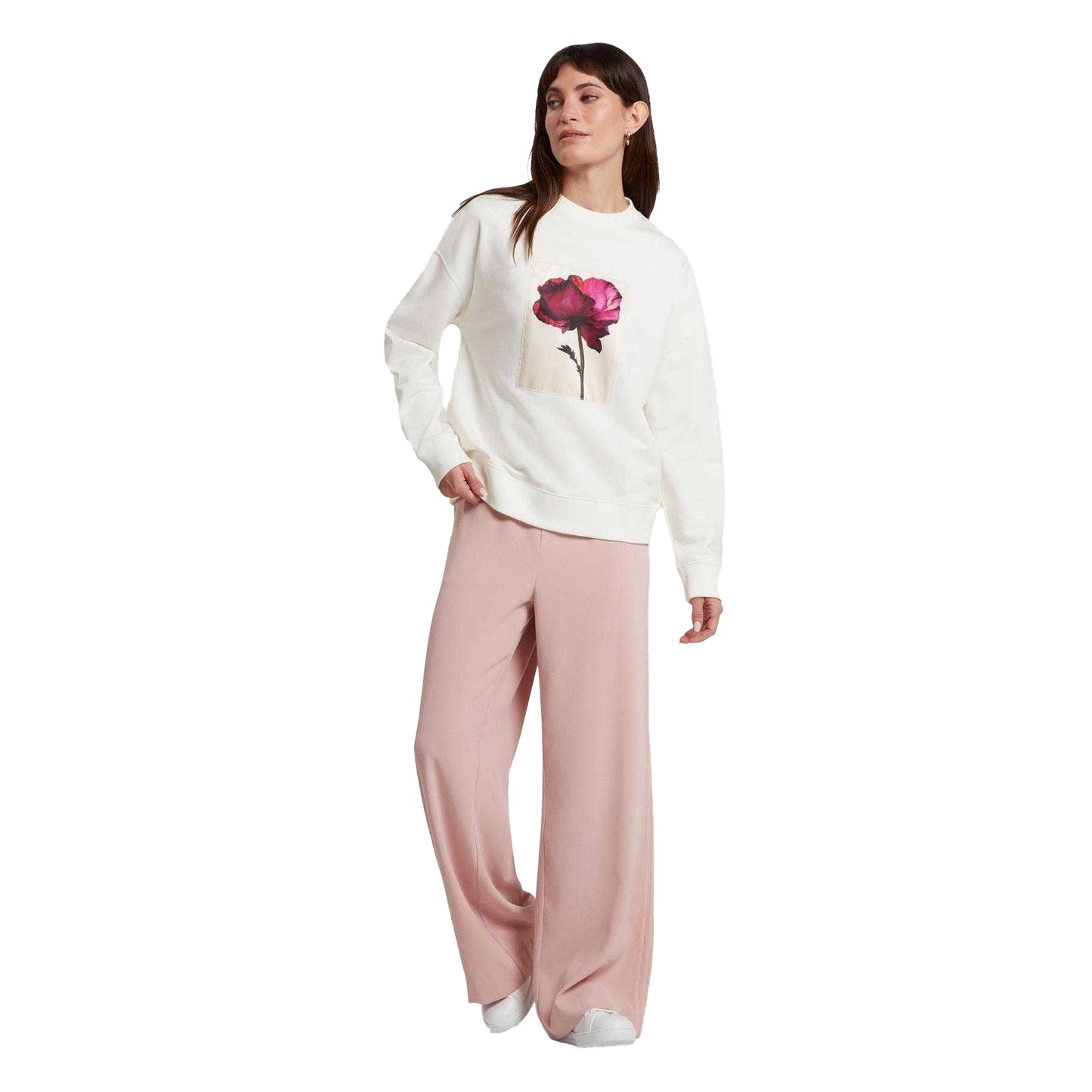 Ivory - Pack Shot - Ted Baker Womens-Ladies Floral Appliqué Patch Jumper