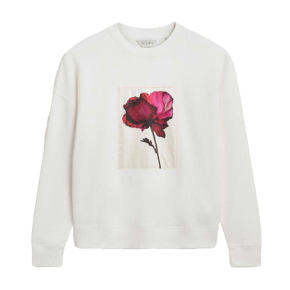 Ivory - Front - Ted Baker Womens-Ladies Floral Appliqué Patch Jumper