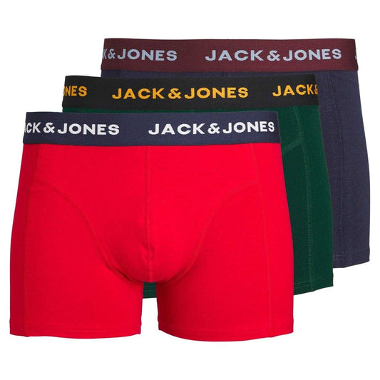Multicoloured - Front - Jack And Jones Mens James Boxer Shorts (Pack of 3)