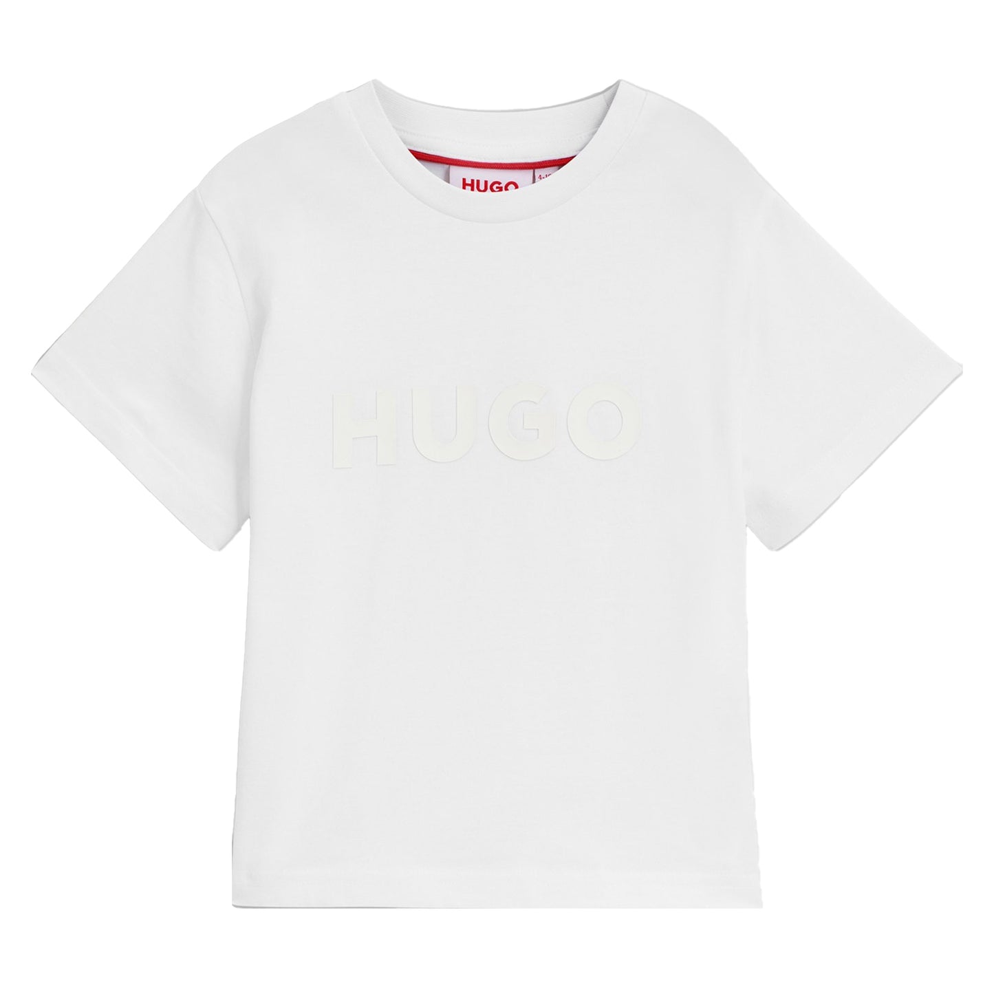 White - Front - Hugo Childrens-Kids Logo T-Shirt