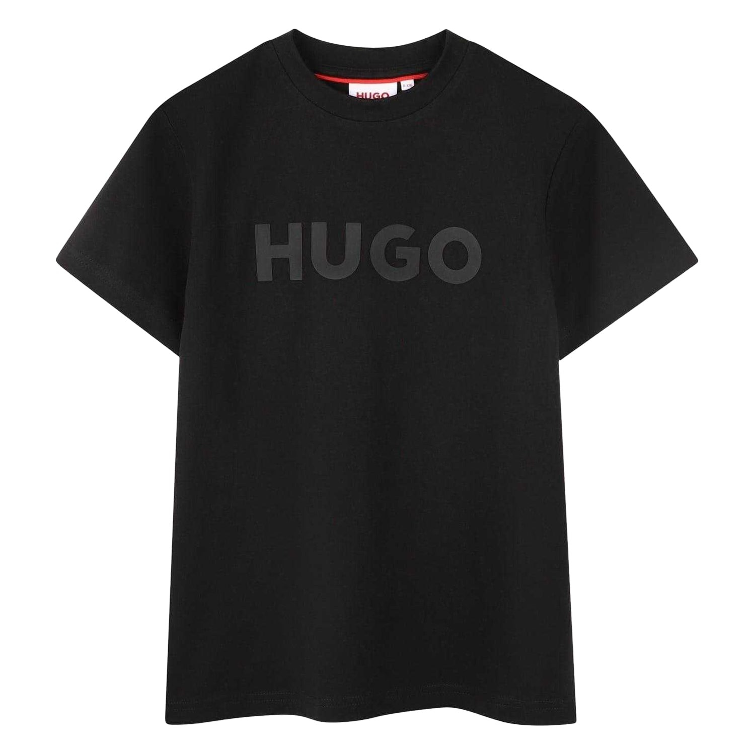 Black - Front - Hugo Childrens-Kids Logo T-Shirt