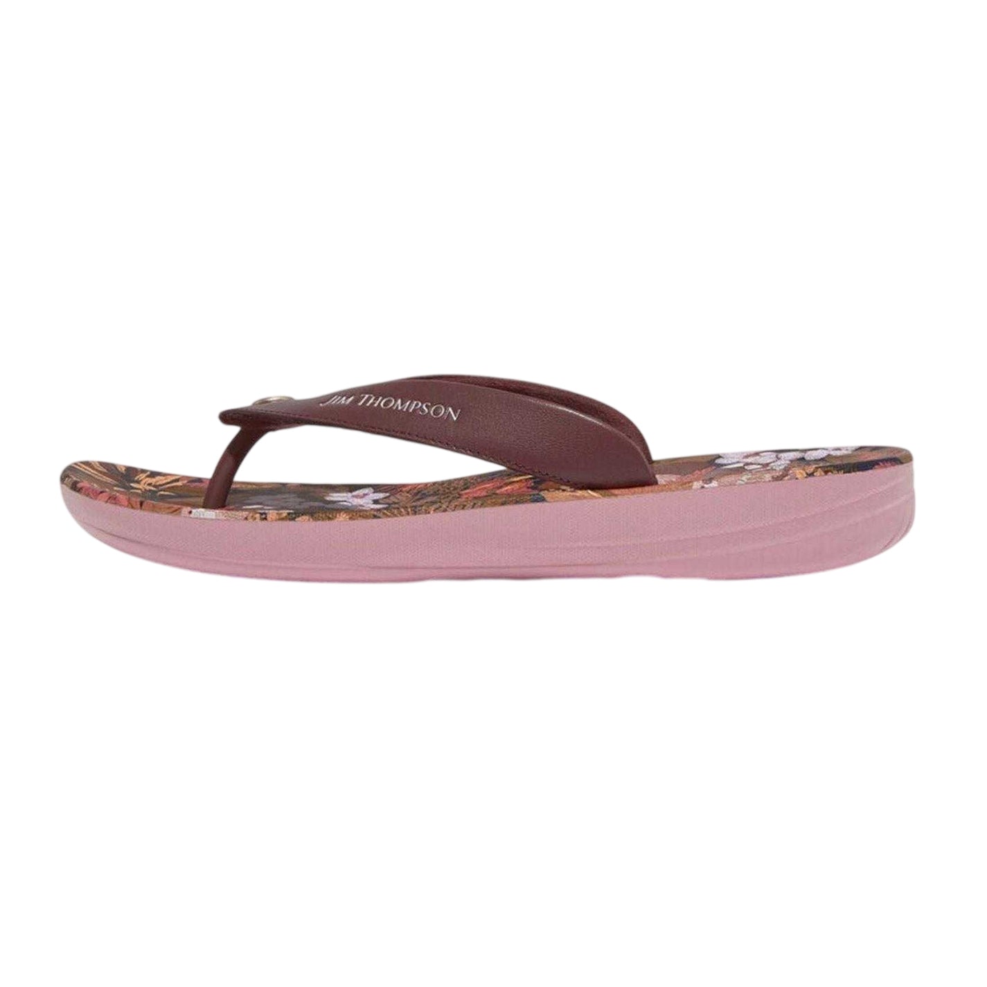 Brown - Side - FitFlop Womens-Ladies Jim Thompson Leather Platform Flip Flops