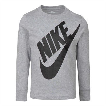Dark Grey - Front - Nike Childrens-Kids Futura Oversized Logo Long-Sleeved T-Shirt
