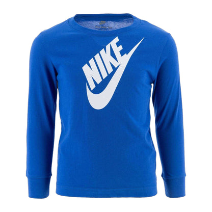 Game Royal - Front - Nike Childrens-Kids Futura Oversized Logo Long-Sleeved T-Shirt