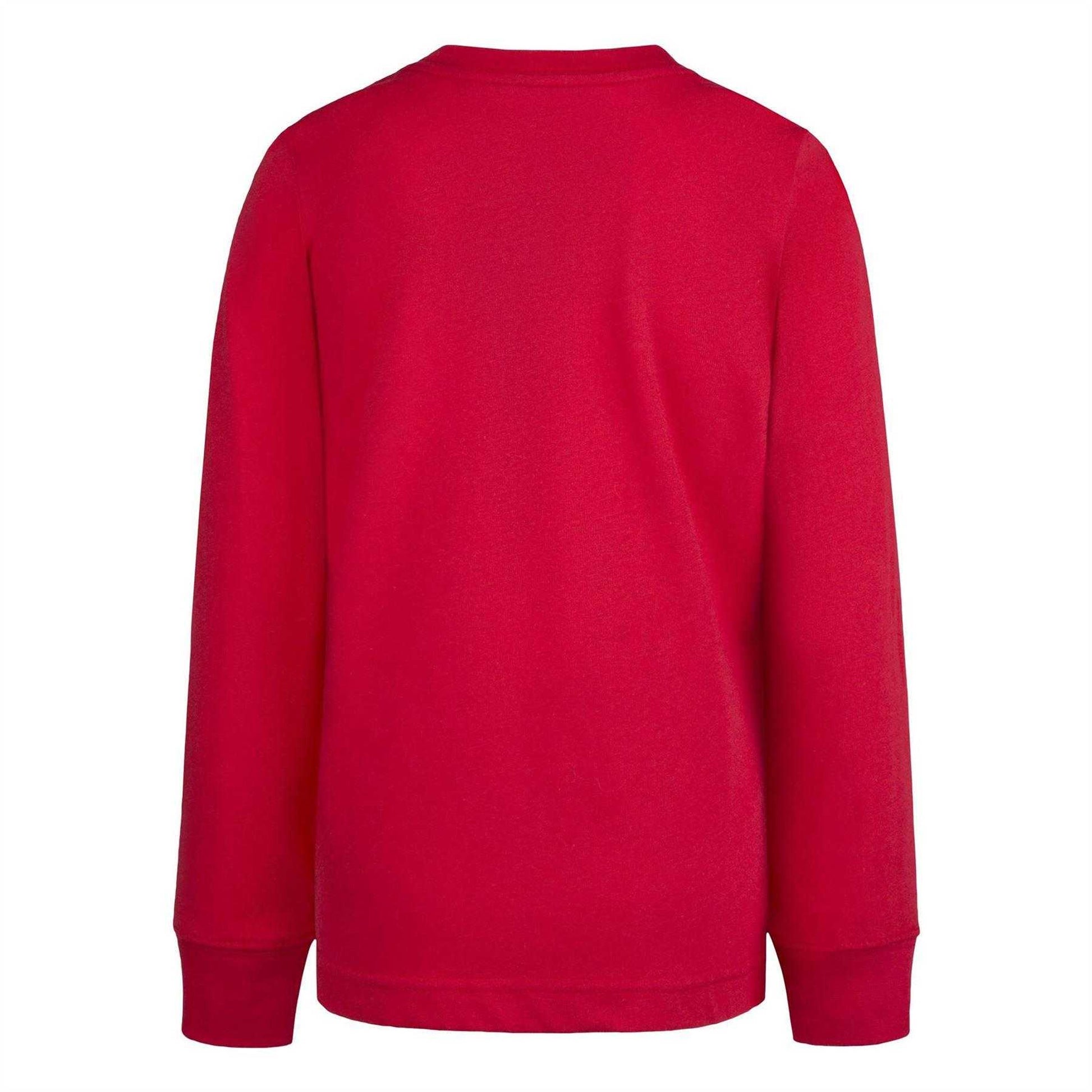 University Red - Back - Nike Childrens-Kids Futura Oversized Logo Long-Sleeved T-Shirt