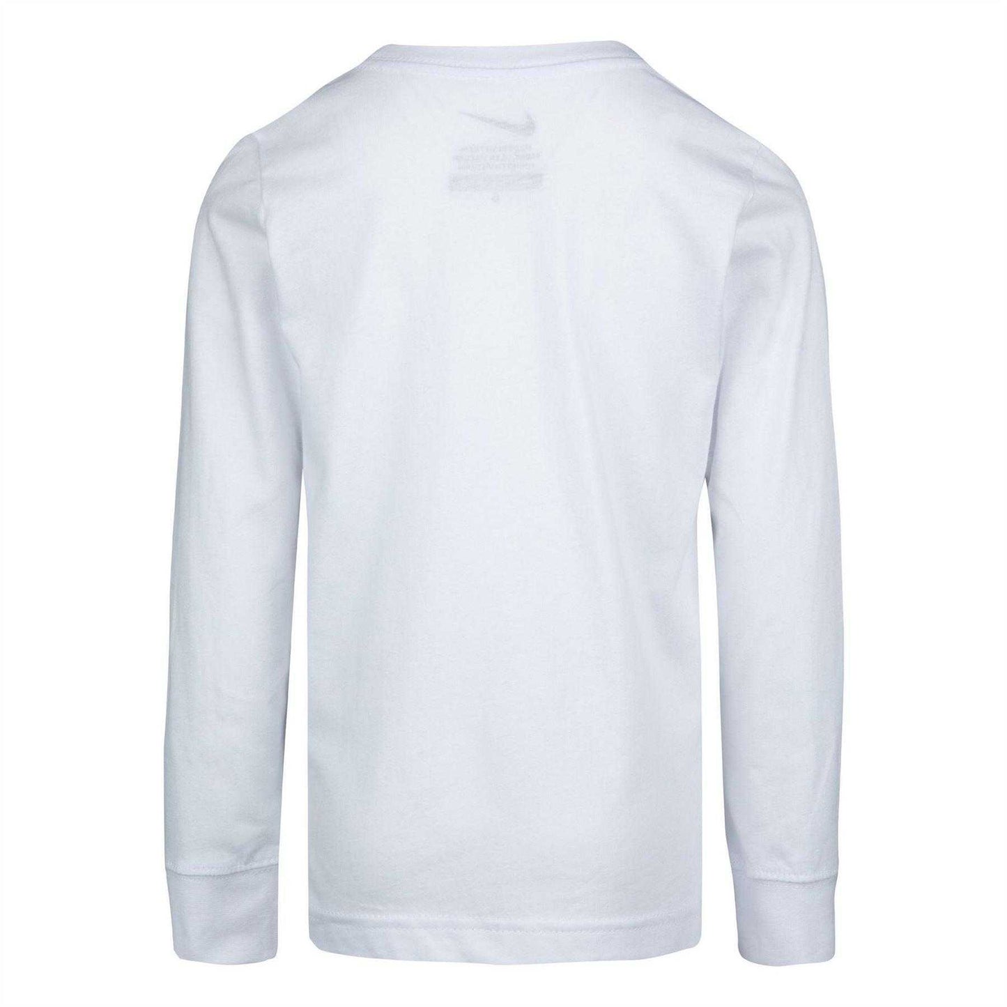 White - Back - Nike Childrens-Kids Futura Oversized Logo Long-Sleeved T-Shirt