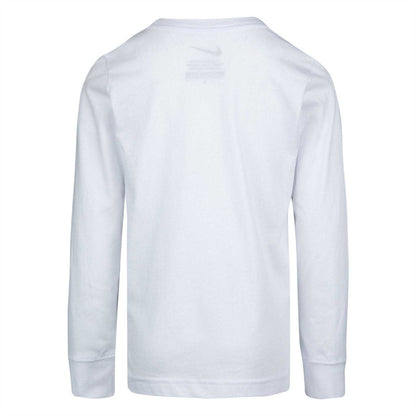White - Back - Nike Childrens-Kids Futura Oversized Logo Long-Sleeved T-Shirt