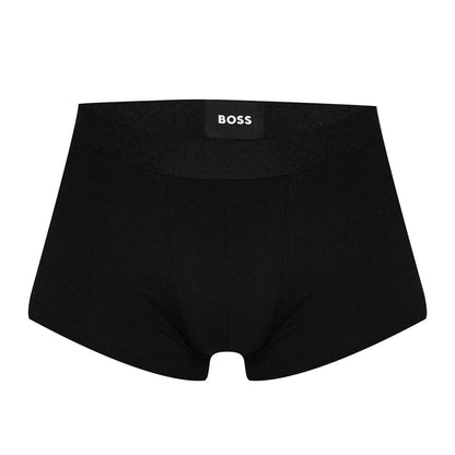 Black - Side - Boss Mens Monogram Elasticated Boxer Shorts (Pack of 3)