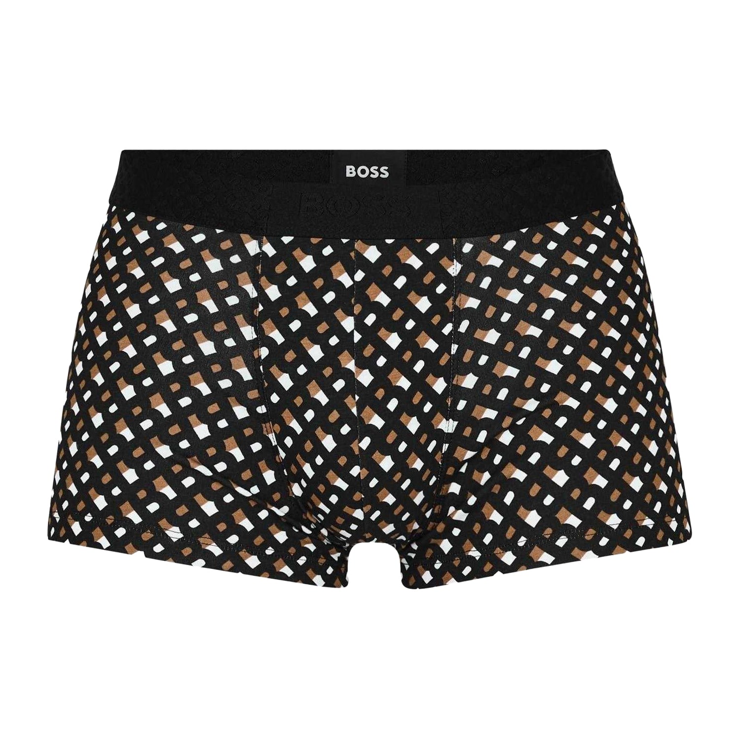 Multicoloured - Front - Boss Mens Monogram Elasticated Boxer Shorts (Pack of 3)