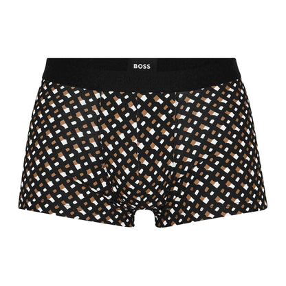 Multicoloured - Front - Boss Mens Monogram Elasticated Boxer Shorts (Pack of 3)