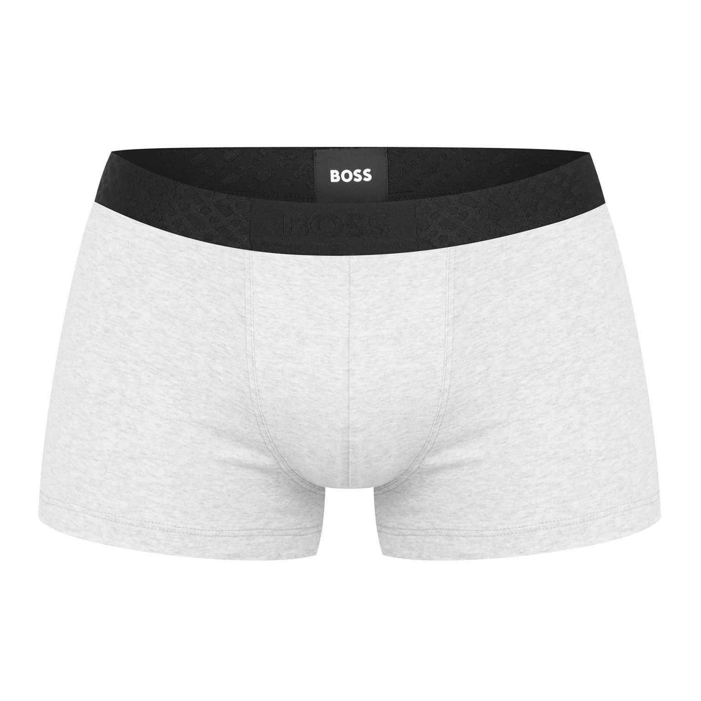 Black-White-Grey - Side - Boss Mens Monogram Cotton Blend Snug Fit Boxer Shorts (Pack of 3)