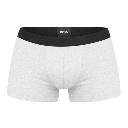 Black-White-Grey - Side - Boss Mens Monogram Cotton Blend Snug Fit Boxer Shorts (Pack of 3)