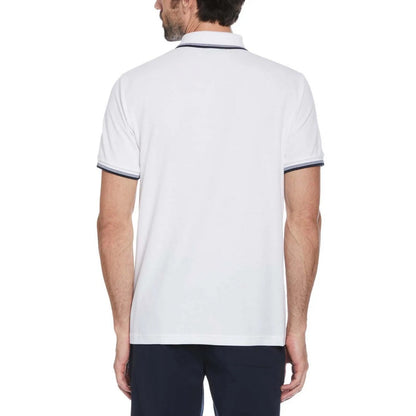 White - Back - Original Penguin Mens Piqué Tipped Polo Shirt