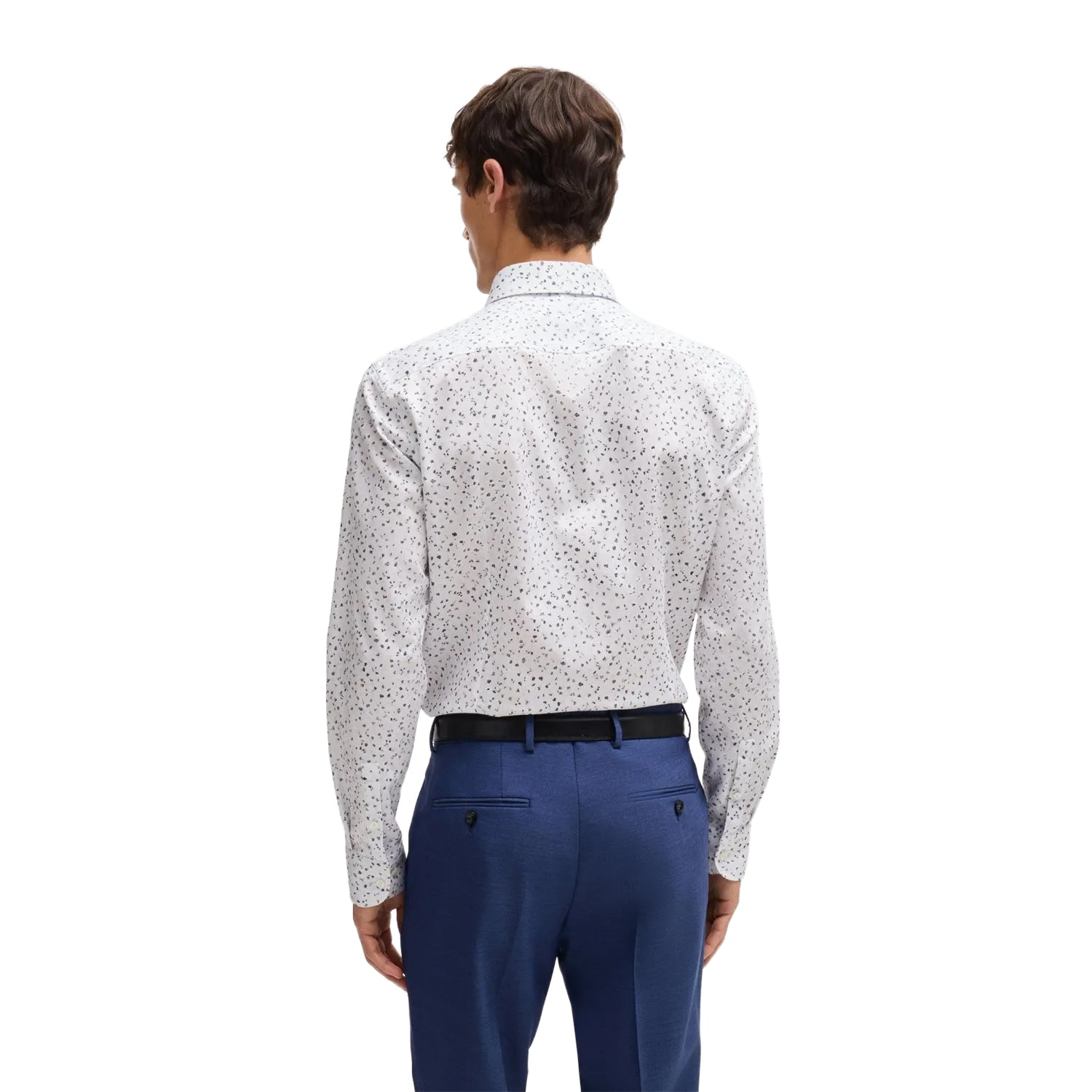 Light Blue - Back - Boss Mens H-Hank Kent Collar Slim Shirt