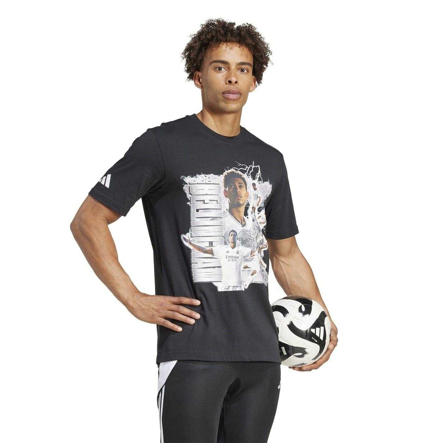 Black - Pack Shot - Adidas Mens Jude Bellingham Tour T-Shirt