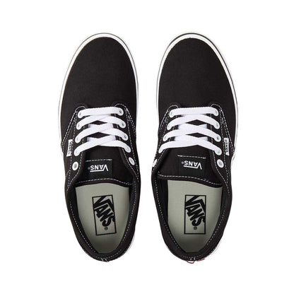 Black-White - Side - Vans Womens-Ladies Atwood Canvas Trainers
