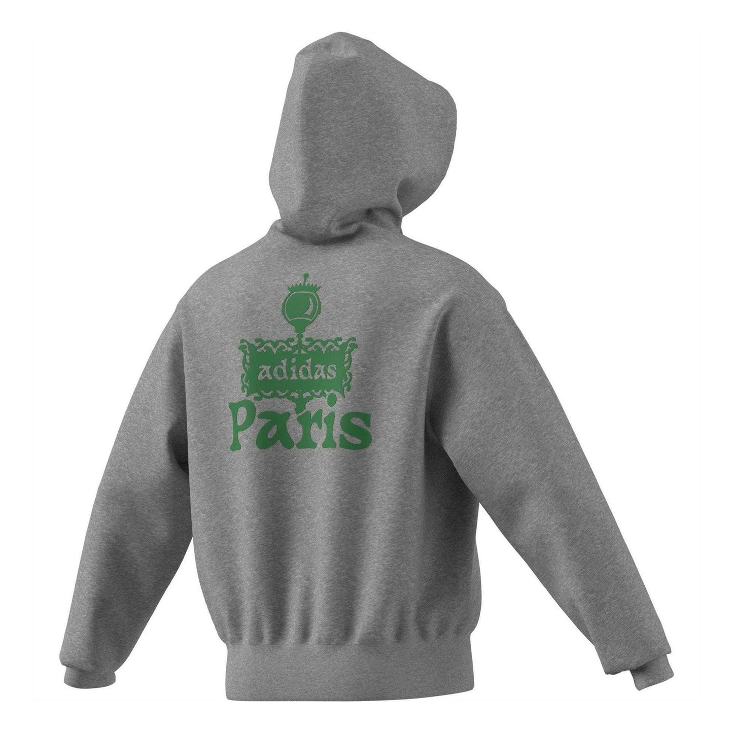 Medium Heather Grey - Back - Adidas Unisex Adult Paris Metro Hoodie