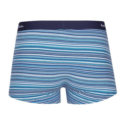 Blue Stripe - Side - Paul Smith Mens Logo Cotton Boxer Shorts (Pack of 3)