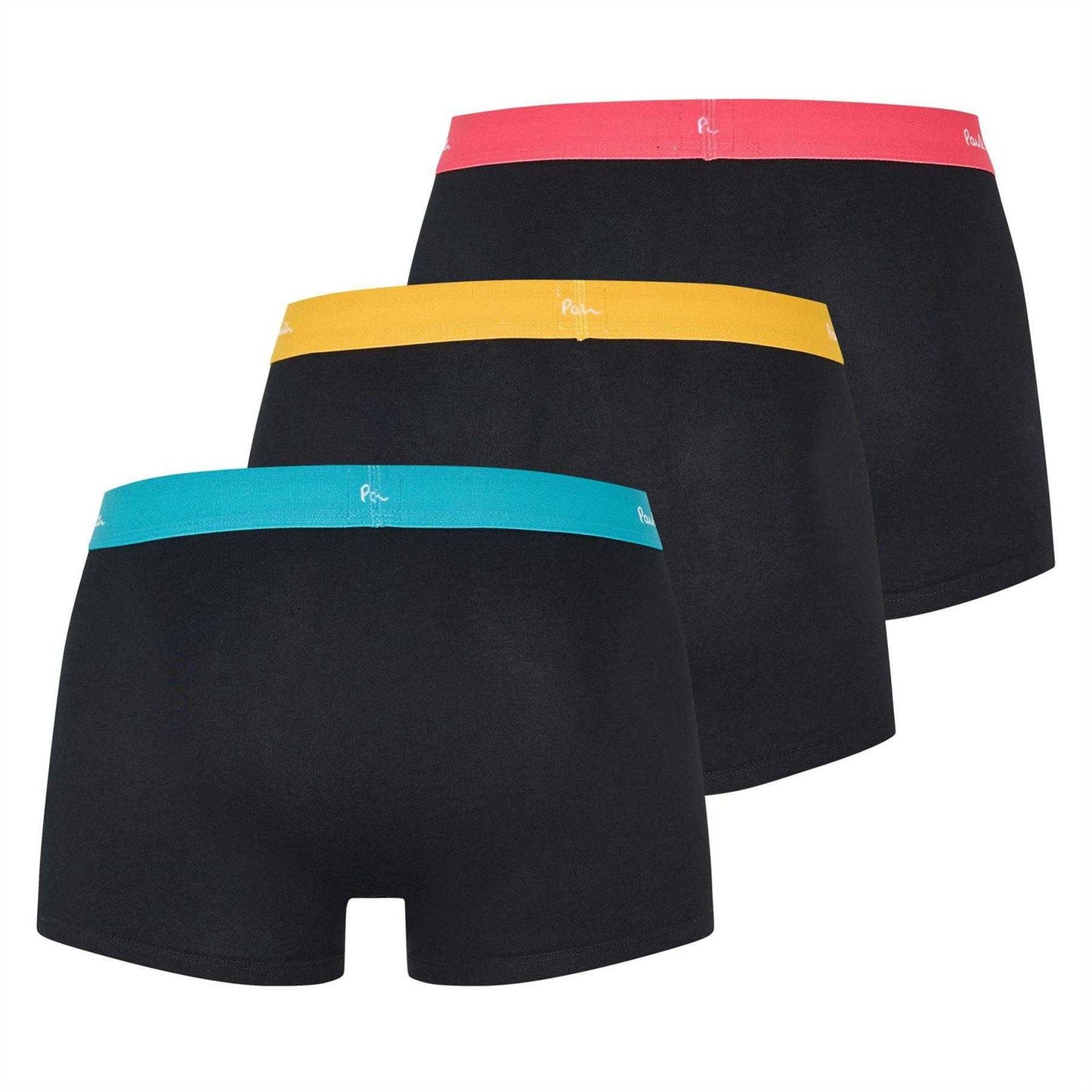 Black-Multicoloured - Back - Paul Smith Mens Logo Cotton Boxer Shorts (Pack of 3)