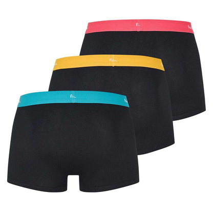 Black-Multicoloured - Back - Paul Smith Mens Logo Cotton Boxer Shorts (Pack of 3)