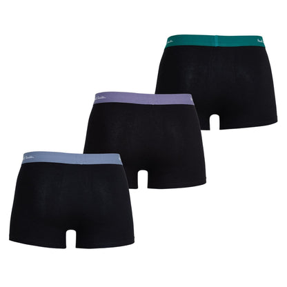 Black-Blue-Green - Back - Paul Smith Mens Logo Cotton Boxer Shorts (Pack of 3)