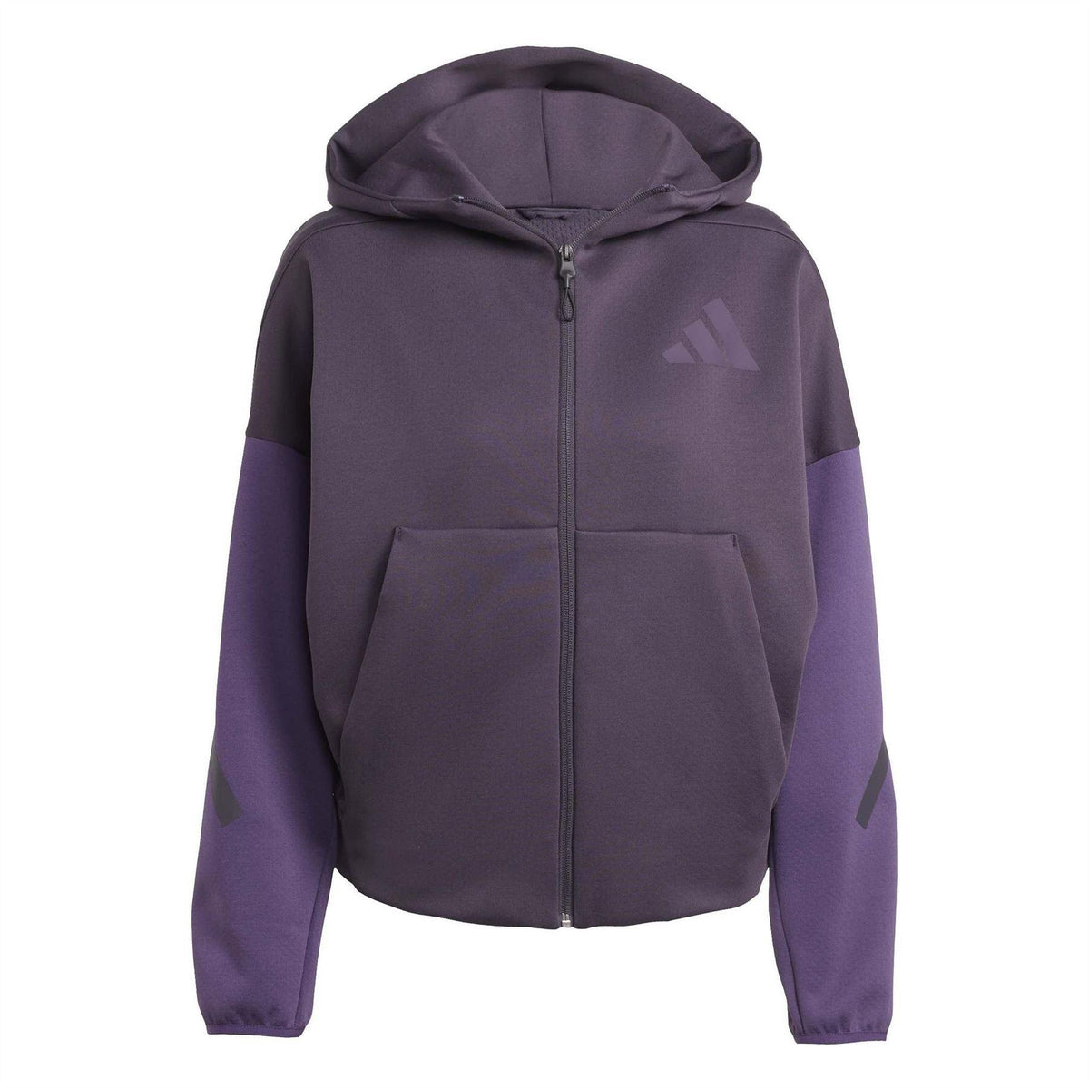Aurora Black - Front - Adidas Womens-Ladies Z.N.E. Relaxed Fit Full Zip Hoodie