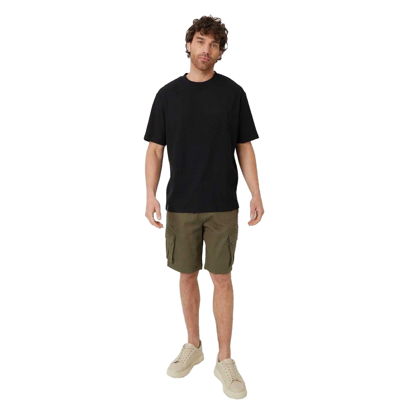 Black - Lifestyle - Threadbare Mens Plain Ribbed Regular T-Shirt