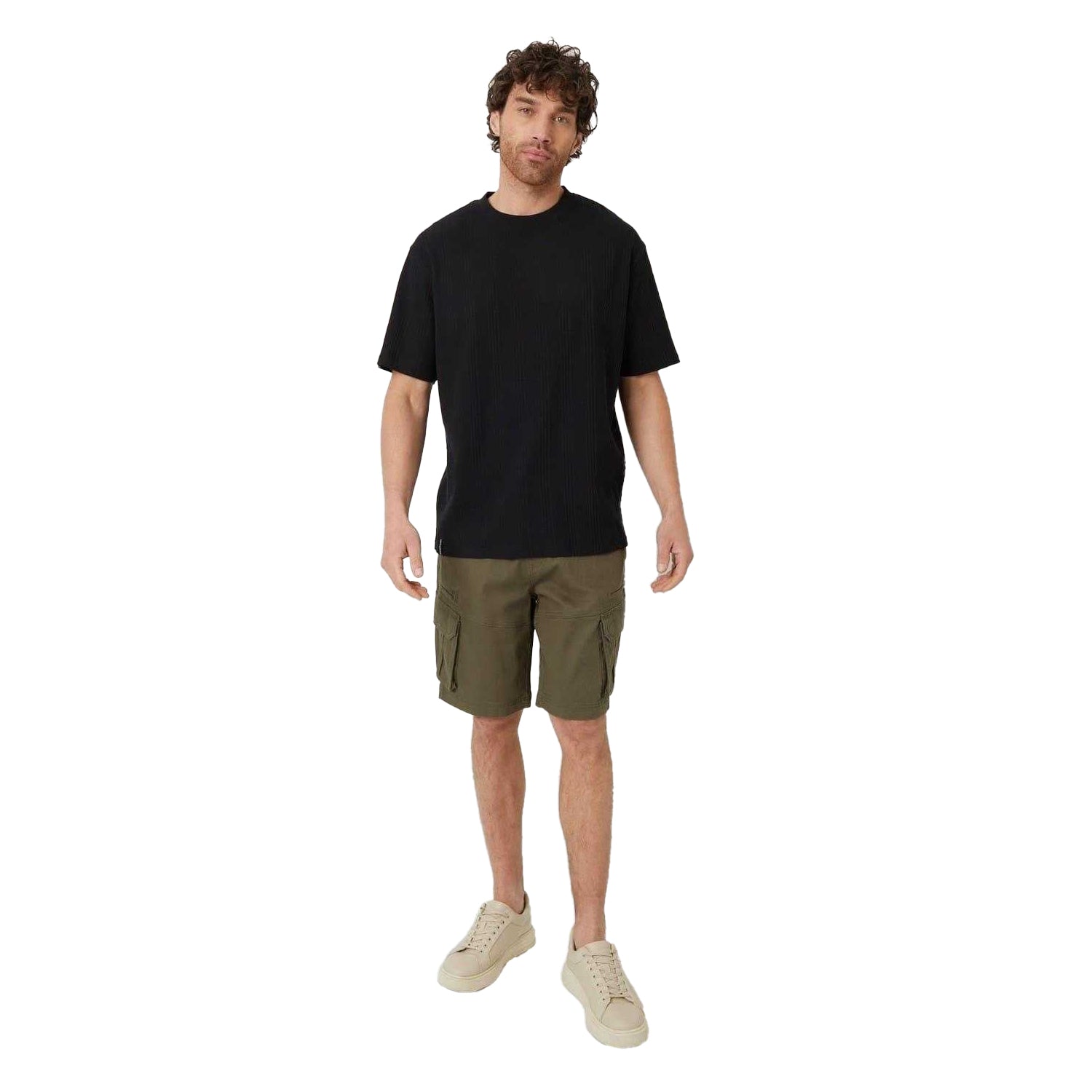 Black - Lifestyle - Threadbare Mens Plain Ribbed Regular T-Shirt