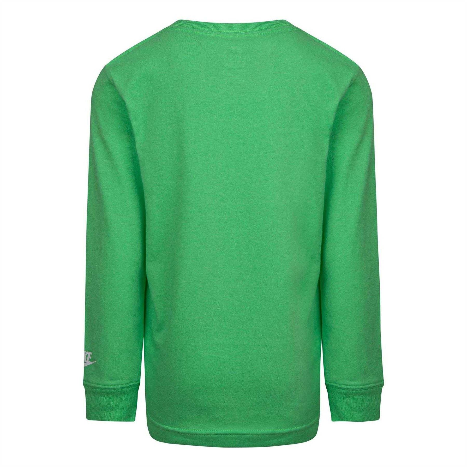 Lime Green - Back - Nike Childrens-Kids Diamond Relaxed Fit Long-Sleeved T-Shirt