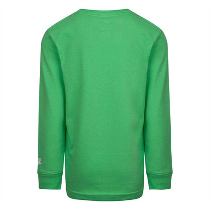 Lime Green - Back - Nike Childrens-Kids Diamond Relaxed Fit Long-Sleeved T-Shirt