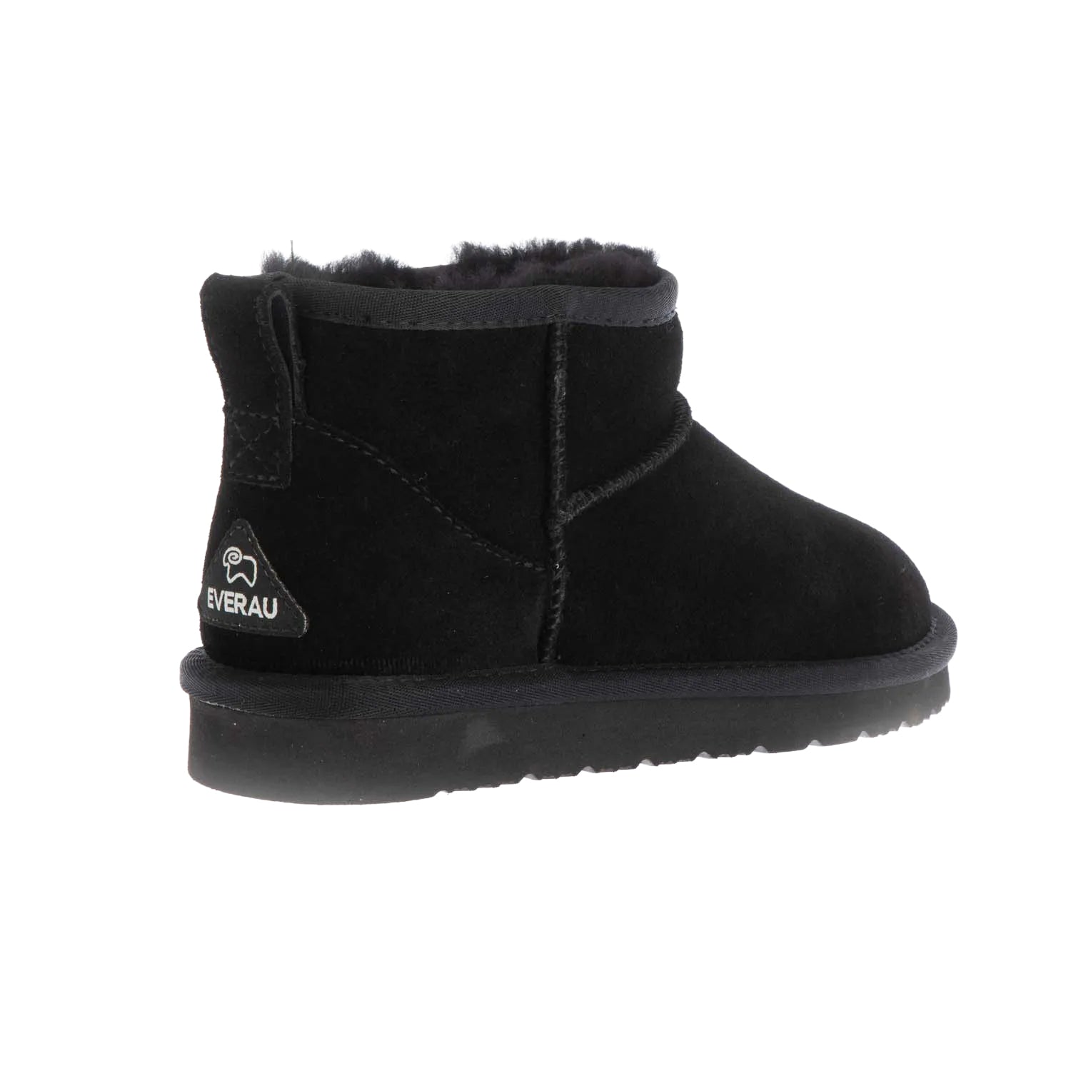 Black - Back - EverAu Womens-Ladies Finch Mini Cow Suede Classic Boots