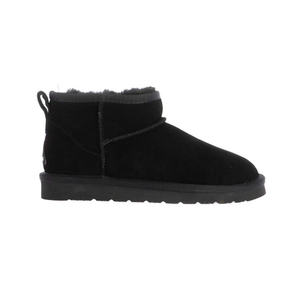 Black - Side - EverAu Womens-Ladies Finch Mini Cow Suede Classic Boots