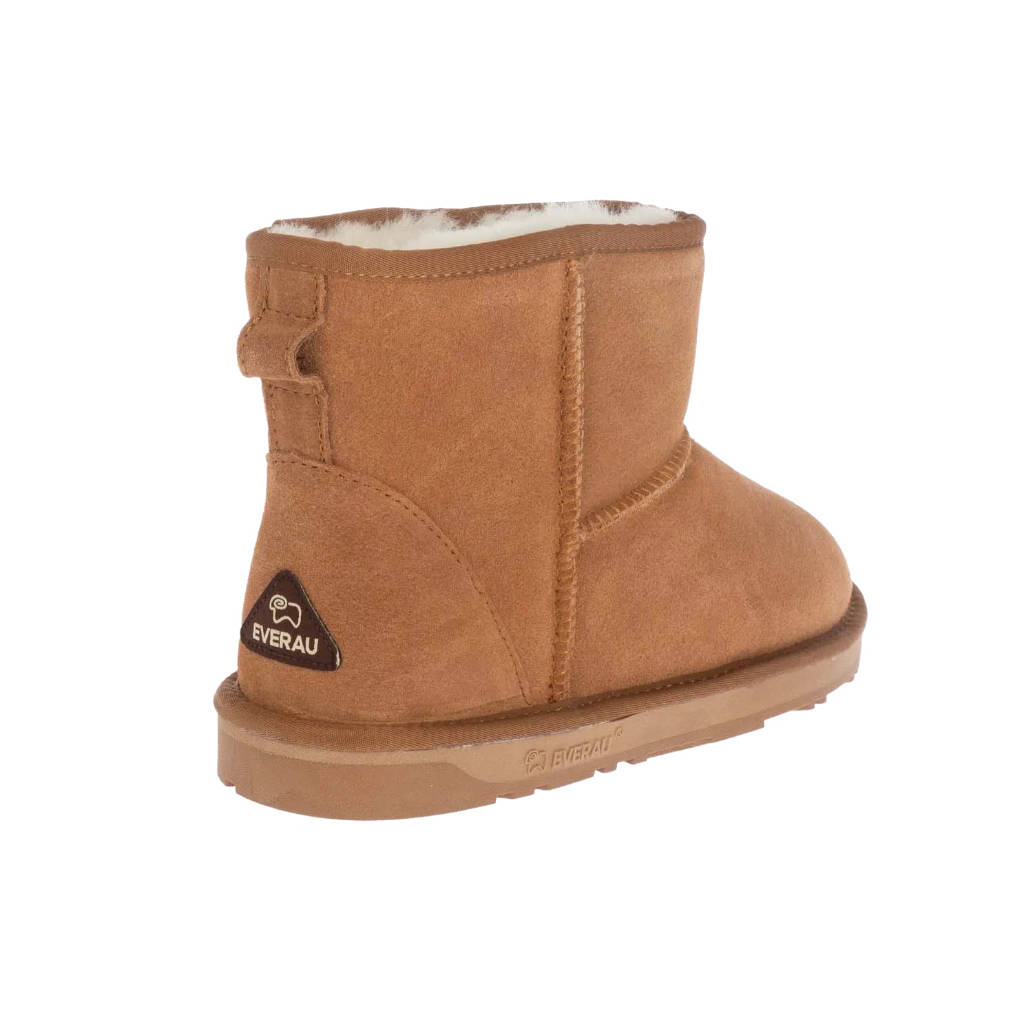 Chestnut - Back - EverAu Womens-Ladies Finch Mini Cow Suede Classic Boots