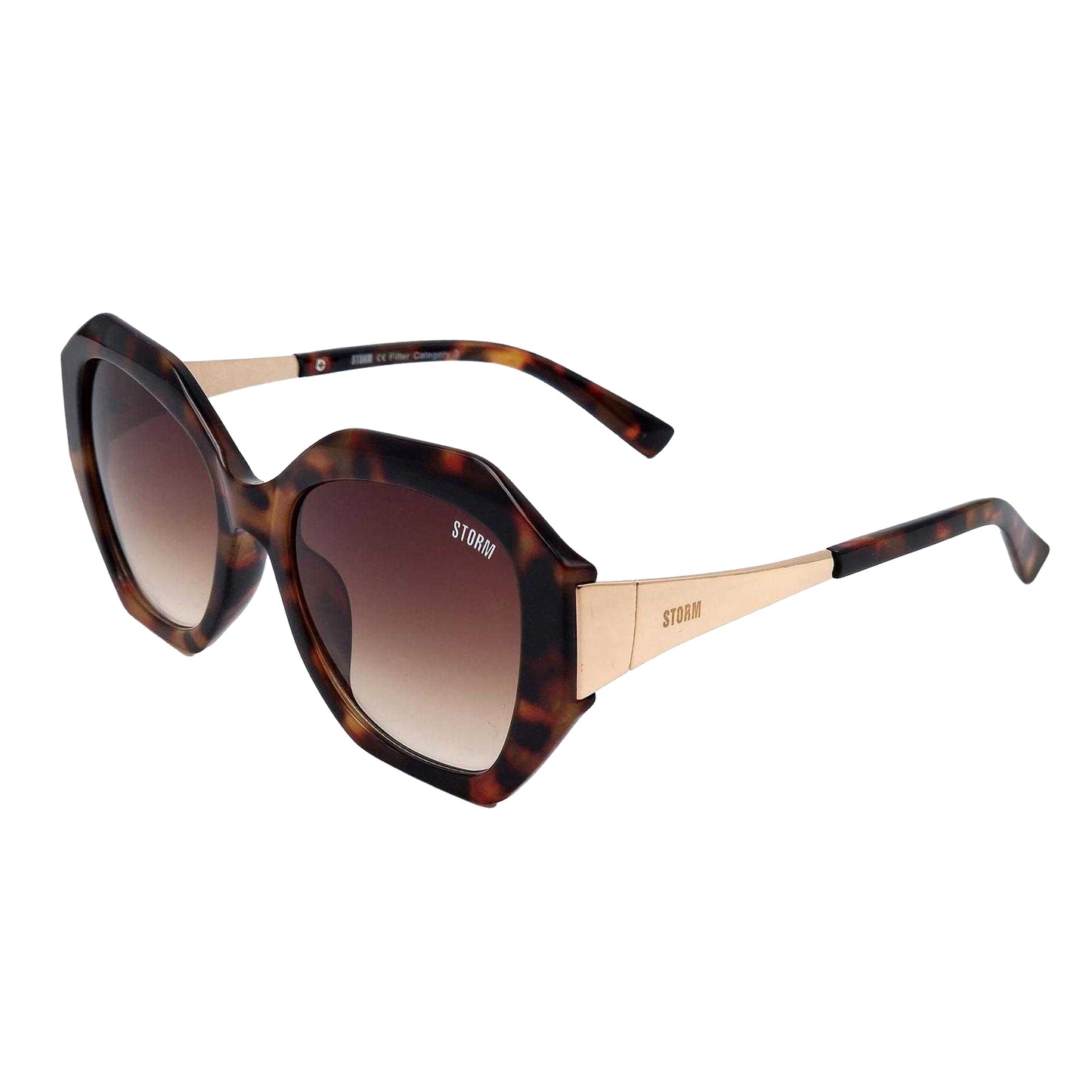 Tortoiseshell - Front - Storm Womens-Ladies Aisa Hexagon Sunglasses