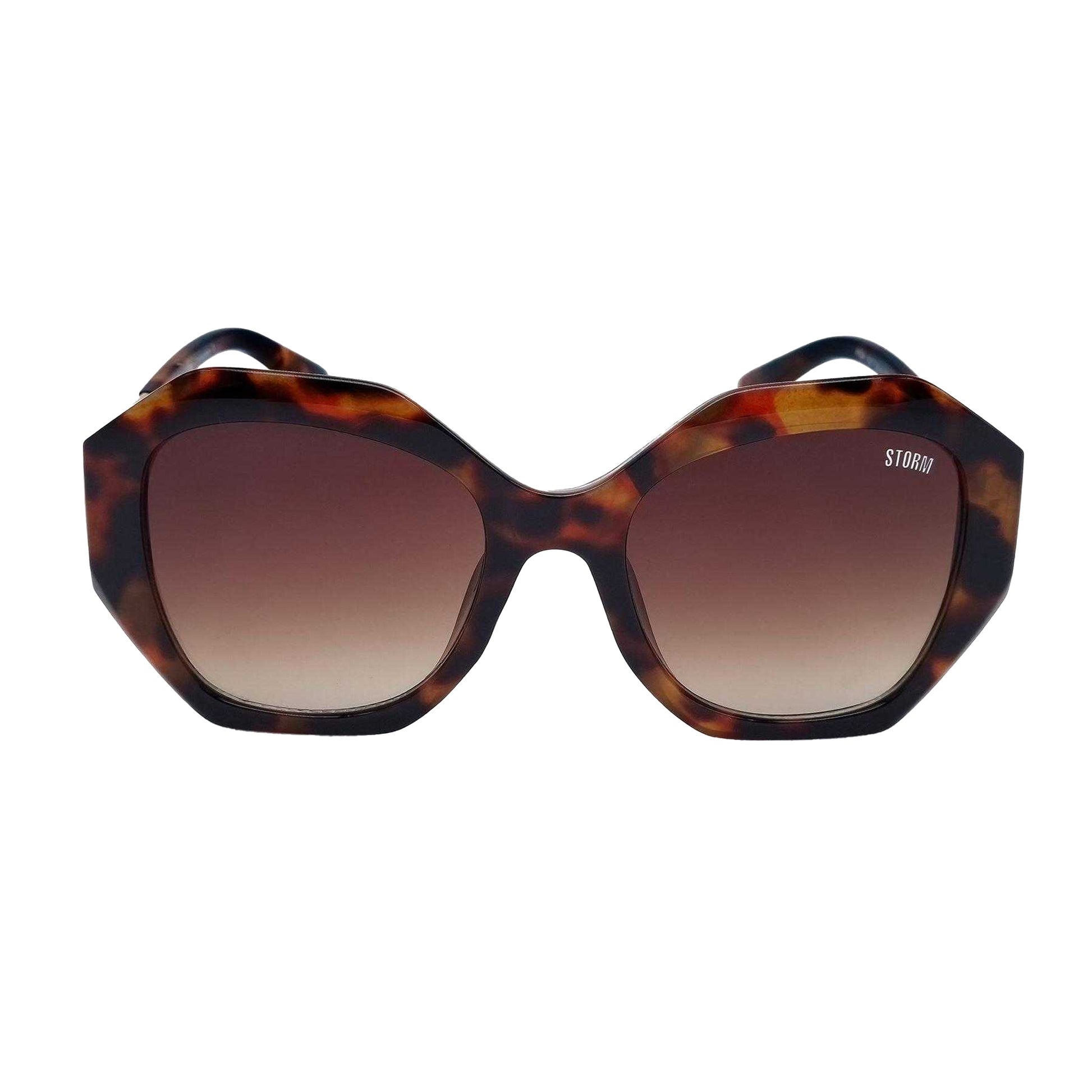 Tortoiseshell - Back - Storm Womens-Ladies Aisa Hexagon Sunglasses