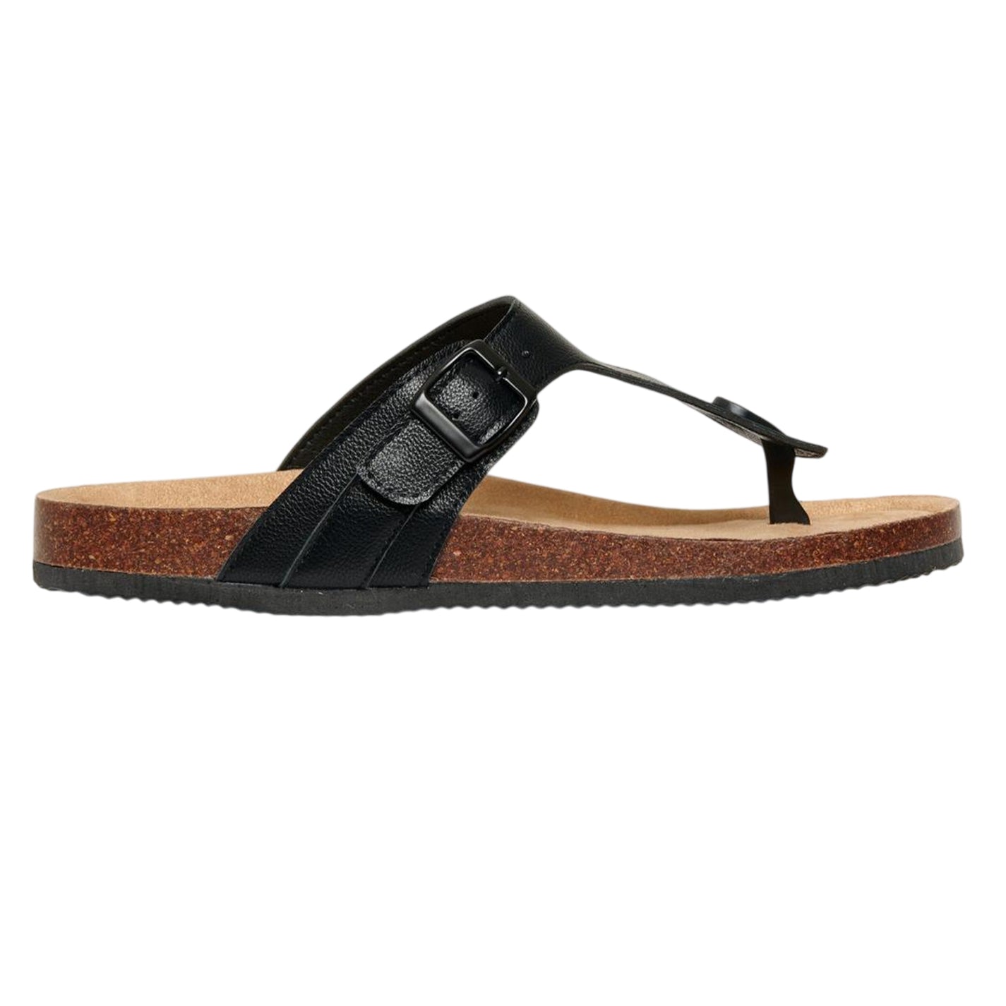 Black - Front - Threadbare Mens Toe Post Flat Sandals